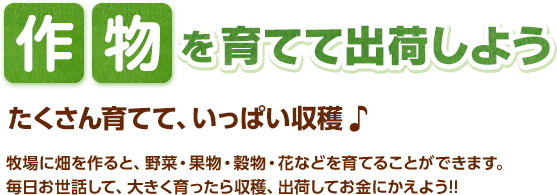 作物を育てて出荷しよう - たくさん育てて、いっぱい収穫♪