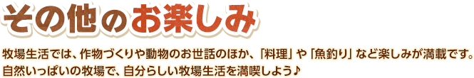 その他のお楽しみ