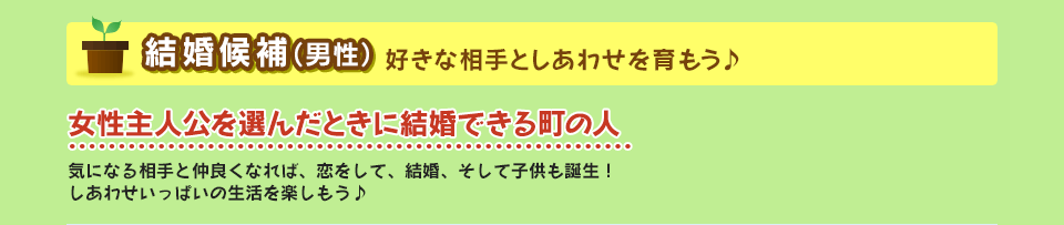 結婚候補 男性 キャラクター 牧場物語 つながる新天地